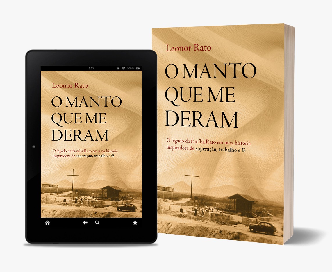 O livro impresso ao lado de um leitor digital mostrando a mesma capa